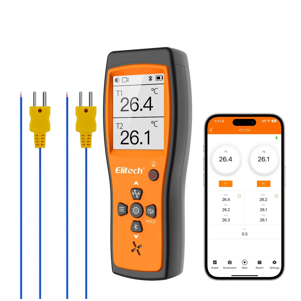 Termopar tipo K Dual con Datalogger