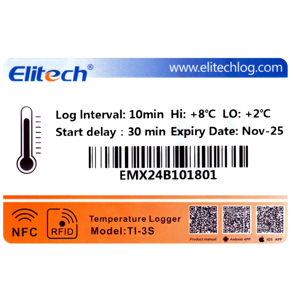 Datalogger Temperatura desechable NFC / RFID